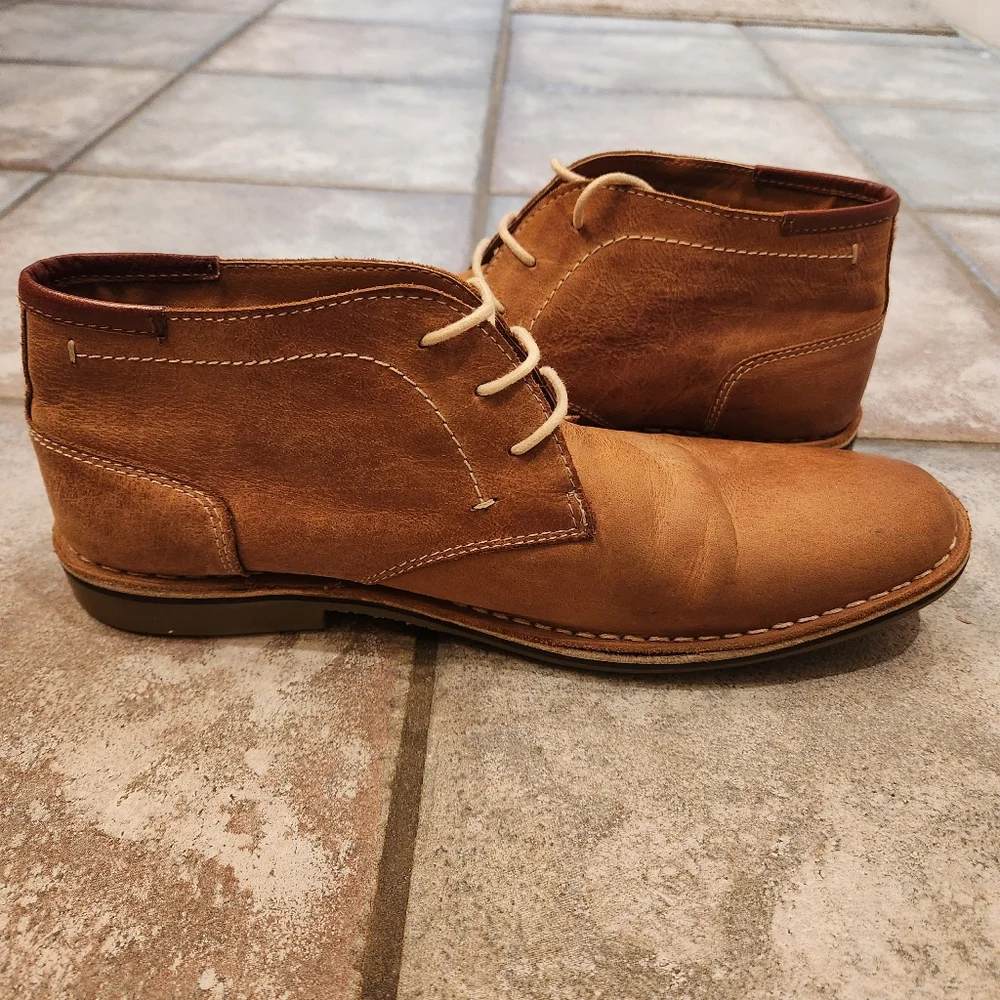 STEVE‎ MADDEN Men's Ivon Chukka Tan Leather Boots Size 9.5